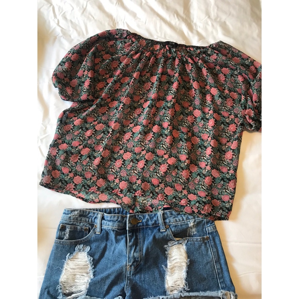 Sheer flower Blouse